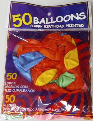 ParB - Balloons Happy Birthday 50 pcs Assorted