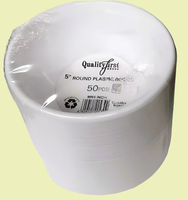 Plastic Bowls Reusable 5” (11cm) 50pcs