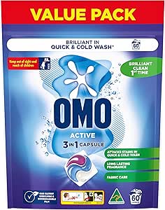 OMO Active Clean 3 in 1 Laundry 60 Capsules