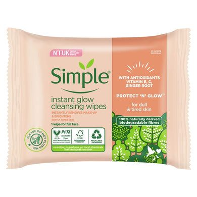 Simple Cleansing Wipes Glow 20pck