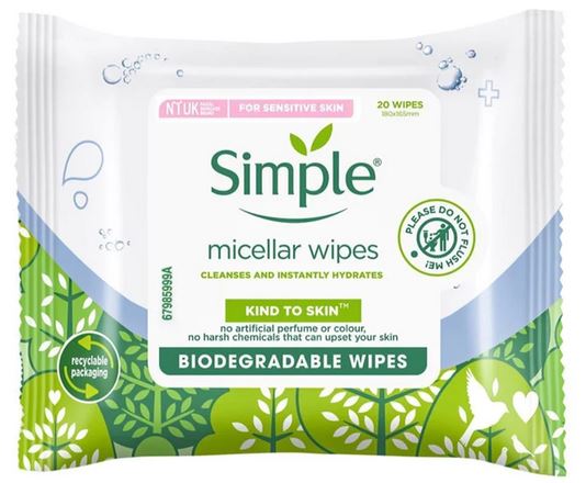 WipP - Simple Micellar Wipes Water 20pck