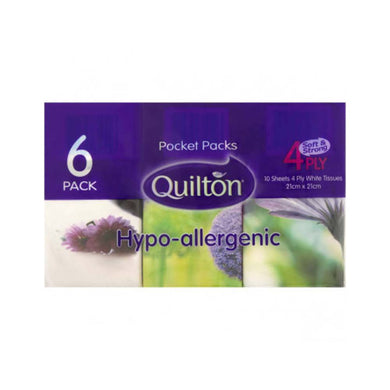 Paper Pocket Tissues 6x10pcs 4-Ply Quilton