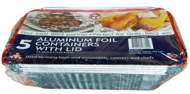 AllC - Aluminium Foil Containers 21x11cm 5pck - PF001