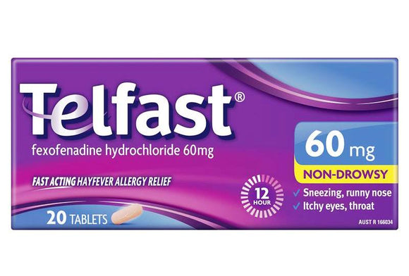 MedT - Telfast 60mg 20 tab blue – Fastlink Wholesale