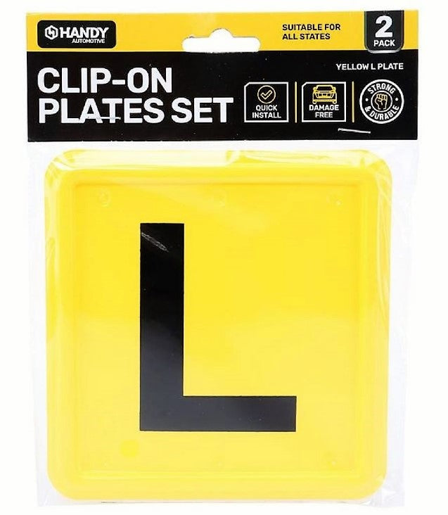 Driver L Plastic Plate Yellow 2pck Clip On