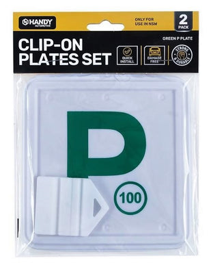 Driver P Plastic Plate Green 2pck Clip On
