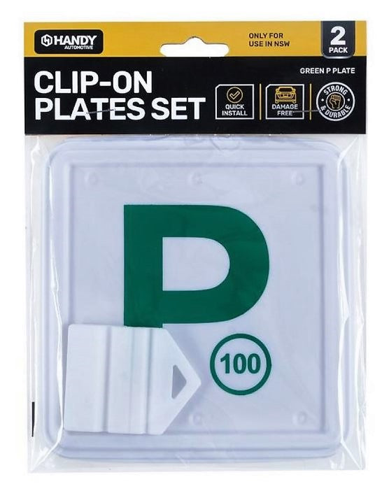 Driver P Plastic Plate Green 2pck Clip On