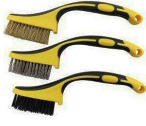 HarT - Wire Brush Set 3pk Brass Iron Nylon bristle