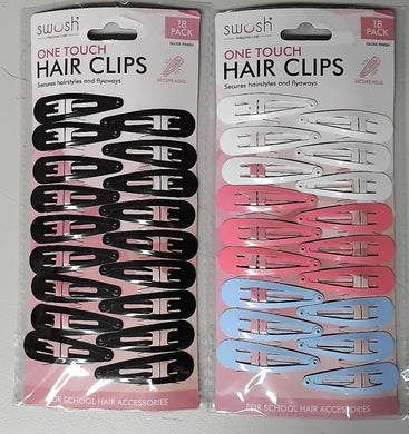 Hair Clips 18pcs assorted colours