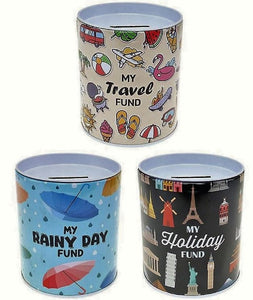 Money Tin Small 9cm Assorted Designs