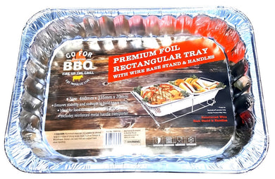 AllTs - BBQ Tray with Wire Stand 46x33x7cm