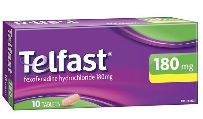 Telfast 180mg 10 tab green