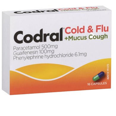 MedT - Codral Cold & Flu +Mucus Cough 16 Caps