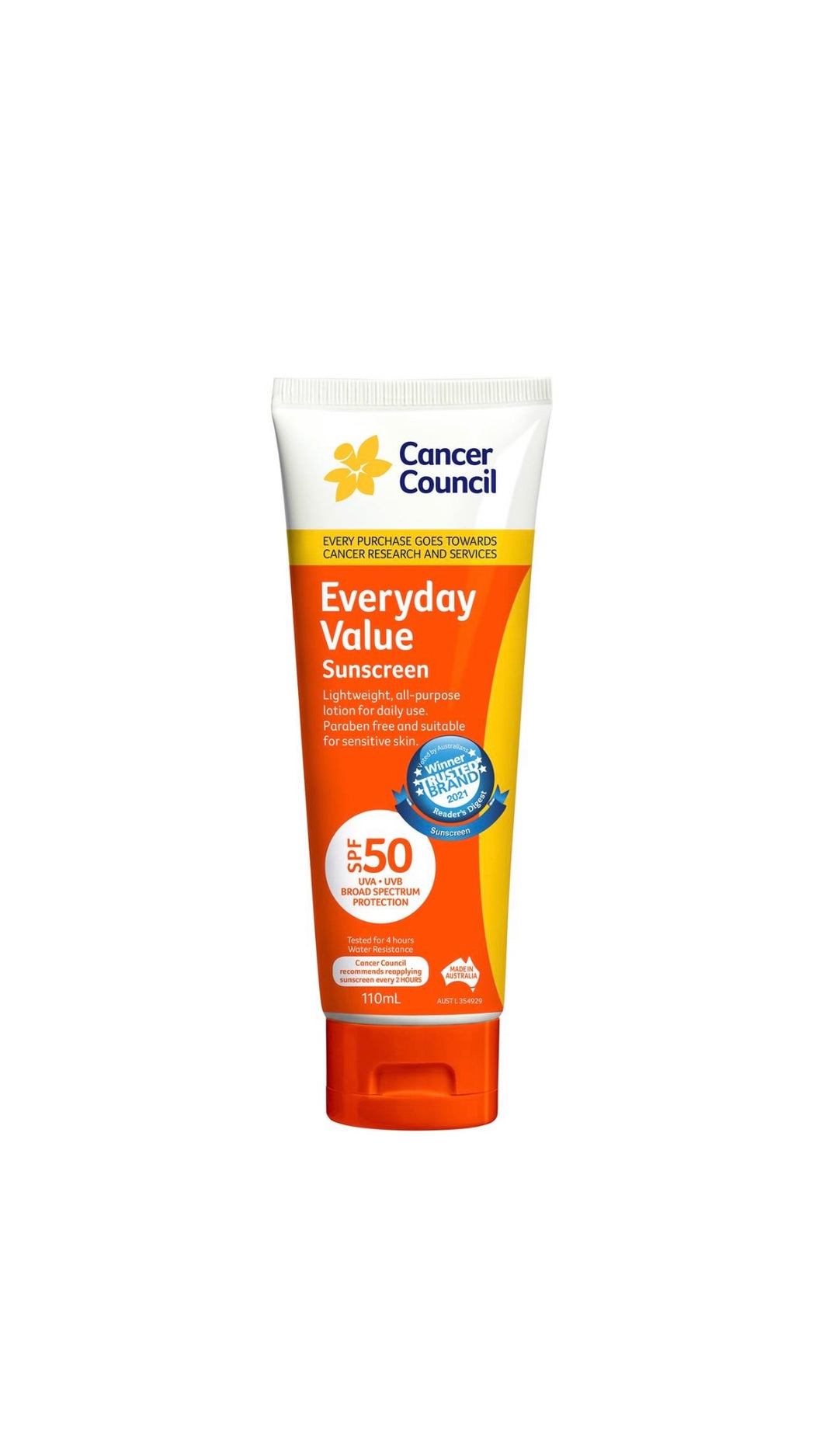 Cancer Council Sunscreen SPF50 everyday 110ml