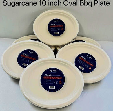 PapP - Apollo Paper Plates 10” Oval BBQ 25pcs