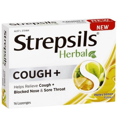 LOZ - Strepsils Herbal Cough+ Honey Lemon 16s