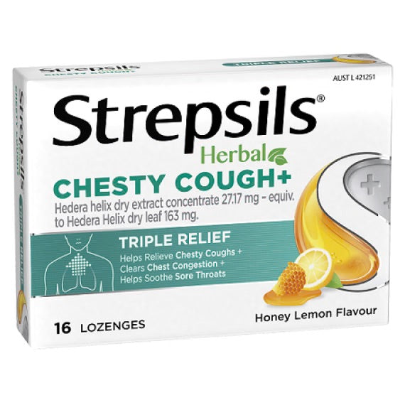 LOZ - Strepsils Chesty Cough+ Honey Lemon 16s