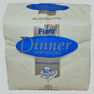Paper Dinner Serviettes 100 2-Ply 40x40cm