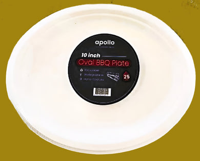 Paper Plates Oval 23cm (10”) 25pcs BBQ
