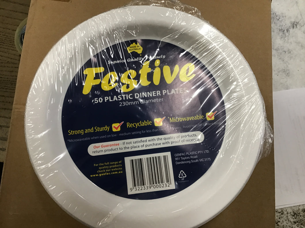 Reusable Plastic Plate 10’s 260mm  -50pk