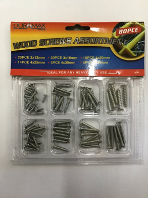 Assorted Wood Screws 80pcs