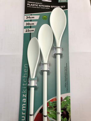 Cutl - Plastic kitchen  Spoons 3pk