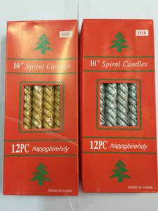 Candl - Dinner Candles Silver/Gold/Red 12cm 12s