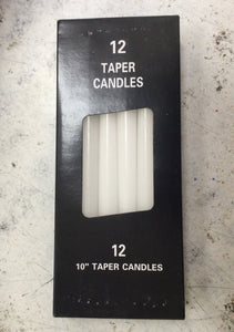 Candl - White Taper 25cm 12pcs