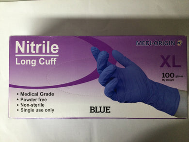 Glov - Gloves Nitrile 100 XL LongCuff Blue