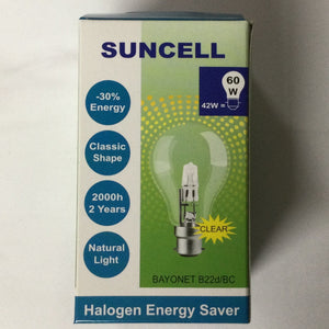 Globes -Halogen Clear Bayonet 100 75 60 40W