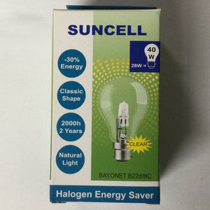 Globes -Halogen Clear Bayonet 100 75 60 40W