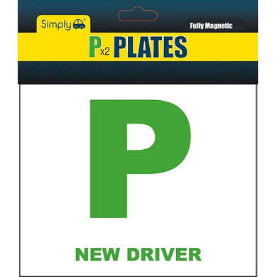 Driver P Plate Green 2pck Magnetic
