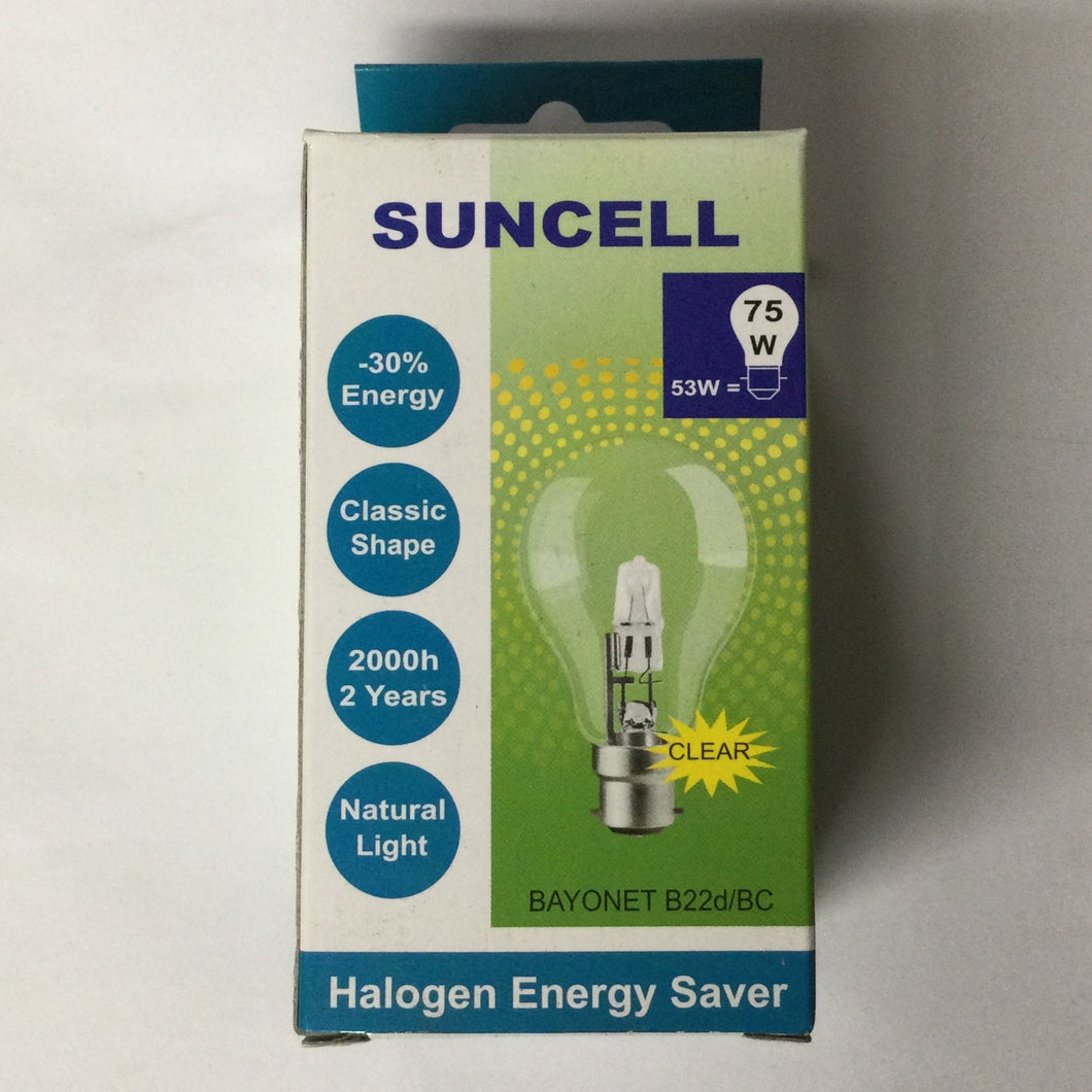 Globes -Halogen Clear Bayonet 100 75 60 40W